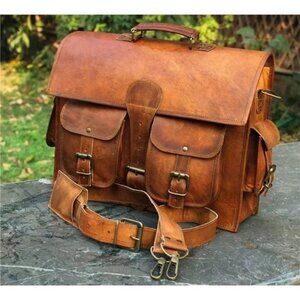 NEW Genuine Leather Laptop Briefcase Bag